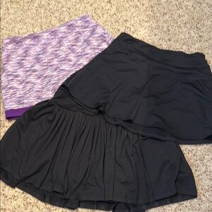 Three Black and Purple Girls Skorts 10-12